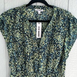 Steve Madden Women's Floral Dress- Blue and Green